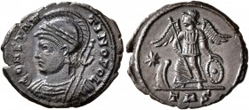 Commemorative Series, 330-354. Follis (Bronze, 17 mm, 1.00 g, 7 h), a contemporary imitation of an issue from Treveri, after 335. CONSTAN-TINOPOLIS He...
