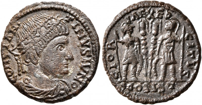 Constantine II, as Caesar, 316-337. Follis (Bronze, 16 mm, 2.15 g, 7 h), a conte...