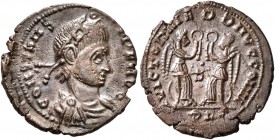 Constans, 337-350. Follis (Bronze, 15 mm, 1.55 g, 10 h), a contemporary imitation of an issue from Treveri, after 347. CONSTANS[...] Rosette-diademed,...