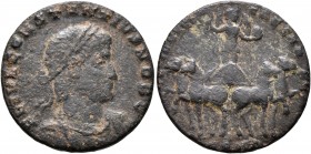 Constantius II, as Caesar, 324-337. Medallion (Bronze, 21 mm, 4.22 g, 12 h), Constantinopolis, 333-337. FL IVL CONSTANTIVS IVN NOB C Laureate, draped ...