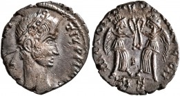 Constantius II, 337-361. Follis (Bronze, 14 mm, 1.21 g, 6 h), a contemporary imitation of an issue from Treveri, after circa 347. [...]TIVS P F AV[......