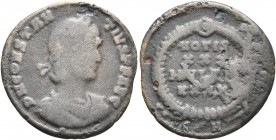 Constantius II, 337-361. Siliqua (Billon, 20 mm, 2.29 g, 12 h), a contemporary cast imitation of an issue from Constantinopolis, after 351. D N CONSTA...