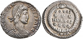 Constantius II, 337-361. Siliqua (Silver, 19 mm, 3.13 g, 12 h), Arelate, 13 August 353-6 November 355. D N CONSTAN-TIVS P F AVG Rosette-diademed, drap...