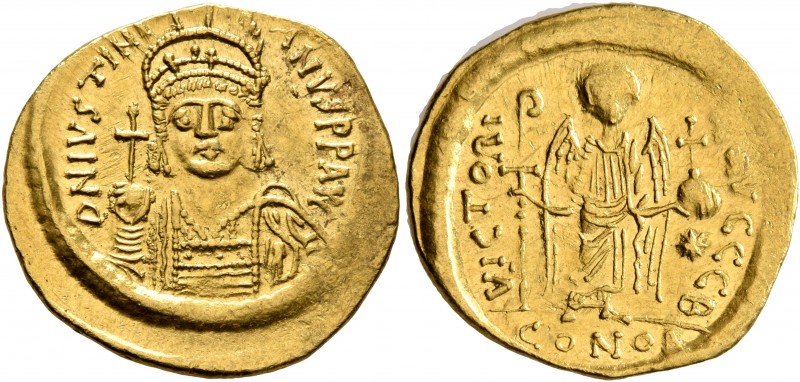 Justinian I, 527-565. Solidus (Gold, 21 mm, 4.50 g, 6 h), Constantinopolis, circ...