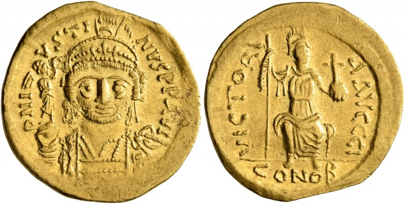 Justin II, 565-578. Solidus (Gold, 20 mm, 4.47 g, 5 h), Constantinopolis, 566/7-...