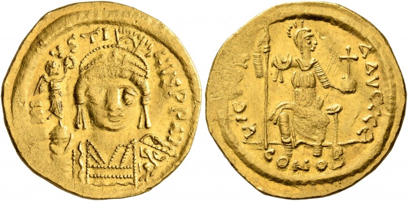 Justin II, 565-578. Solidus (Gold, 20 mm, 4.41 g, 7 h), Constantinopolis, 566/7-...