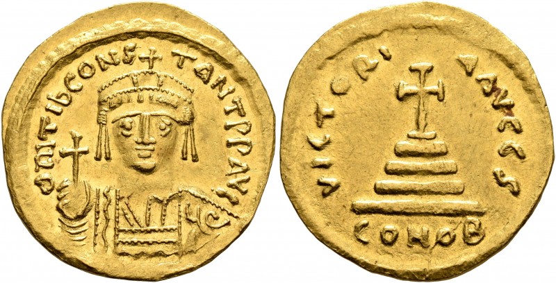 Tiberius II Constantine, 578-582. Solidus (Gold, 21 mm, 4.39 g, 7 h), Constantin...