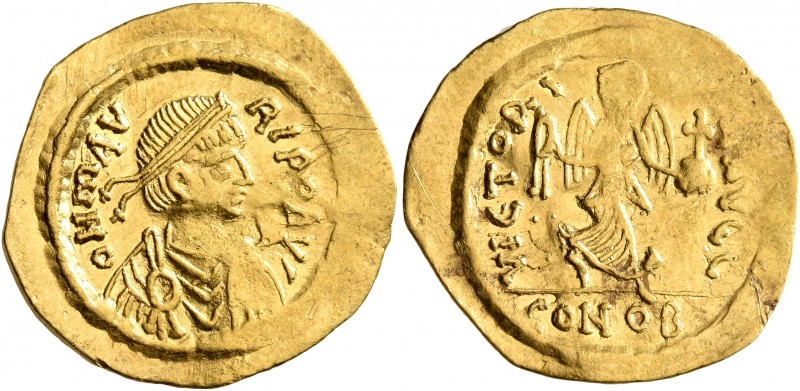 Maurice Tiberius, 582-602. Semissis (Gold, 20 mm, 2.14 g, 7 h), Constantinopolis...