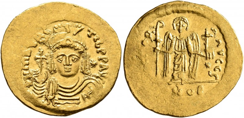 Maurice Tiberius, 582-602. Light weight Solidus of 23 Siliquae (Gold, 21 mm, 4.3...