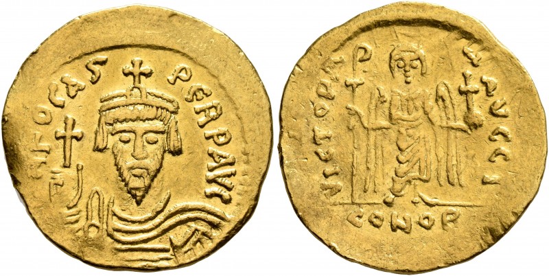 Phocas, 602-610. Solidus (Gold, 21 mm, 4.45 g, 7 h), Constantinopolis, 607-610. ...