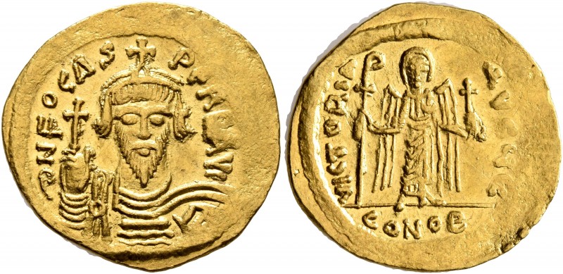 Phocas, 602-610. Solidus (Gold, 22 mm, 4.50 g, 7 h), Constantinopolis, 607-610. ...
