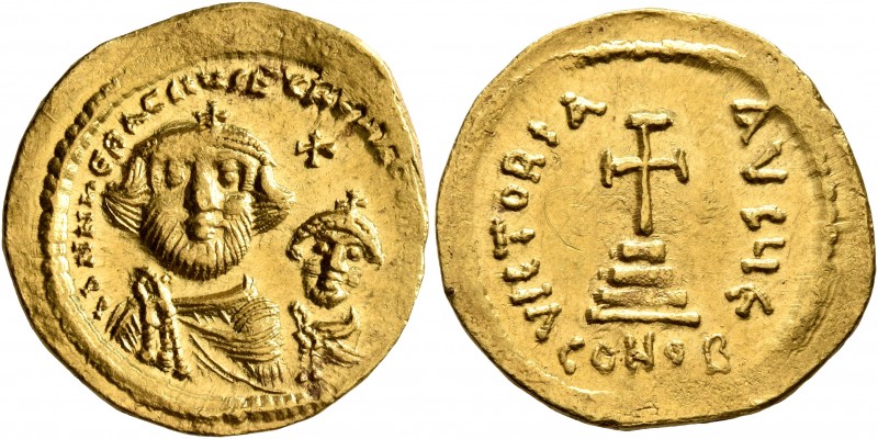 Heraclius, with Heraclius Constantine, 610-641. Solidus (Gold, 21 mm, 4.45 g, 7 ...