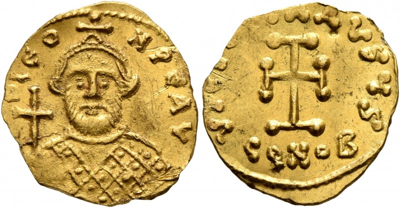 Leontius, 695-698. Tremissis (Gold, 16 mm, 1.33 g, 6 h), Constantinopolis. D LEO...