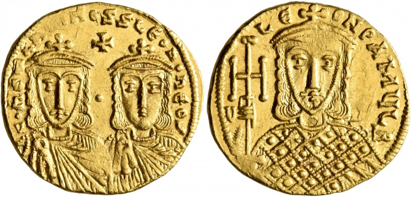 Constantine V Copronymus, with Leo IV, 741-775. Solidus (Gold, 20 mm, 4.46 g, 6 ...