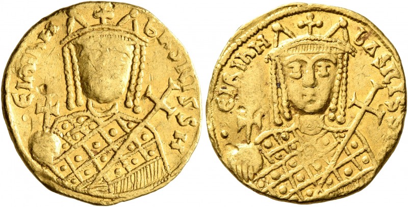 Irene, 797-802. Solidus (Gold, 19 mm, 4.33 g, 7 h), Constantinopolis. ЄIRIҺH bAS...