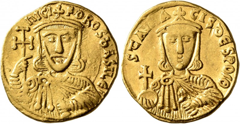 Nicephorus I, with Stauracius, 802-811. Solidus (Gold, 20 mm, 4.42 g, 5 h), Cons...