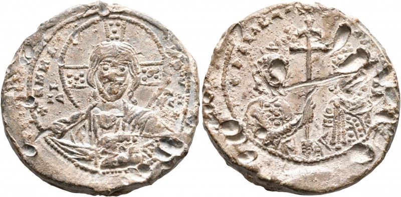 Basil II Bulgaroktonos, with Constantine VIII, 976-1025. Seal (Lead, 31 mm, 24.4...