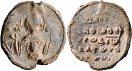 Johannes Taronites, sebastos, 12th century. Seal (Lead, 25 mm, 10.75 g, 12 h). M-ΘV Nimbate Mother of God “Episkepsis”, raising both hands in prayer; ...