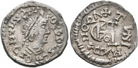 OSTROGOTHS. Theoderic, 493-526. 1/4 Siliqua (Silver, 13 mm, 0.95 g, 9 h), branch mint, or perhaps a contemporary imitation. OIƆИYIIVƧTV✱ƧOƧbRVVC Pearl...