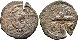 CRUSADERS. Edessa. Baldwin I (?), 1098-1100. Follis (Bronze, 26 mm, 5.81 g, 7 h). Bust of Virgin Mary orans; in field to left, MP; in field to right, ...