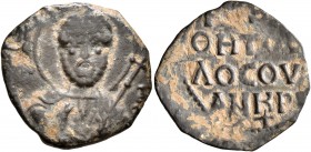 CRUSADERS. Antioch. Tancred, regent, 1101-1112. Follis (Bronze, 22 mm, 2.54 g, 6 h). Ο / ΠΕ-Τ/P/O/C Nimbate bust of St. Peter facing, raising his righ...