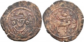 ISLAMIC, Umayyad Caliphate. temp. 'Abd al-Malik ibn Marwan, AH 65-86 / AD 685-705. Pashiz (Bronze, 22 mm, 1.30 g, 6 h), Arab-Sasanian, Daray type, Bis...
