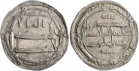 ISLAMIC, 'Abbasid Caliphate. al-Rashid, AH 170-193 / AD 786-809. Dirham (Silver, 25 mm, 2.91 g, 8 h), citing Da'ud and Surad, al-Muhammadiya II = Madi...