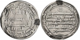 ISLAMIC, 'Abbasid Caliphate. Al-Ma'mun, AH 199-218 / AD 813-833. Dirham (Silver, 25 mm, 2.74 g, 9 h), citing the caliph al-Ma'mun, the prince al-Rida ...