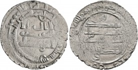 ISLAMIC, 'Abbasid Caliphate. Al-Muktafi, AH 289-295 / AD 902-908. Dirham (Silver, 23 mm, 2.21 g, 1 h), citing the caliph al-Muktafi, Nisibin, AH [29]3...