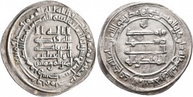 ISLAMIC, 'Abbasid Caliphate. Al-Muqtadir, second reign, AH 296-317 / AD 908-929. Dirham (Silver, 26 mm, 3.20 g, 10 h), citing the caliph al-Muqtadir a...
