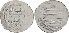 ISLAMIC, 'Abbasid Caliphate. Al-Muqtadir, second reign, AH 296-317 / AD 908-929. Dirham (Silver, 24 mm, 3.06 g, 7 h), citing the caliph al-Muqtadir an...