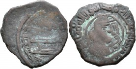 ISLAMIC, Persia (Pre-Seljuq). Tahirids. Talha ibn Tahir, AH 207-213 / AD 822–828. Fals (Bronze, 20 mm, 2.62 g, 5 h), citing the Tahirid ruler Talha ib...