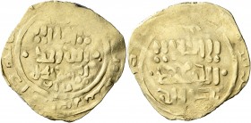 ISLAMIC, Mongols. Great Khans. temp. Ögedei, AH 624-639 / AD 1227-1241. Dinar (Electrum, 24 mm, 2.86 g, 12 h), anonymous type with Kalima on the obver...