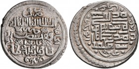 ISLAMIC, Mongols. Ilkhanids. Abu Sa'id Bahadur, AH 716-736 / AD 1316-1335. Double Dirham (Silver, 18 mm, 2.89 g), Kashan, Khani 33 = AH 734 = AD 1333/...