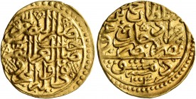 ISLAMIC, Ottoman Empire. Mehmed III, AH 1003-1012 / AD 1595-1603. Sultani (Gold, 20 mm, 3.44 g, 2 h), Dimashq, AH 1003 = AD 1595. Pere 319. Sultan 971...