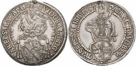 AUSTRIA. Salzburg, Erzbistum. Guidobald von Thun und Hohenstein, 1654-1668. Taler (Silver, 41 mm, 28.63 g, 12 h), 1655. GVIDOBALD'D:G: - AR:EP:SAL:SE:...