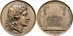 FRANCE, Royal (Restored). Charles X, 1824-1830. Medal (Orichalcum, 33 mm, 13.80 g, 1 h), on the restoration of the Académie des sciences, belles-lettr...