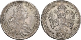 GERMANY. Augsburg (Stadt). Taler (Silver, 42 mm, 28.14 g, 1 h), in the name of Francis I, Emperor (1745-1765), 1764. FRANSISCUS I D G ROM IMP SEMP AUG...