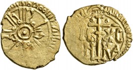 ITALY. Sicilia (Regno). Ruggero II, 1130-1154. Tarì (Gold, 13 mm, 1.22 g), Palermo. Pellet in circle; around circle, 'al-malik Rujjar al-mu‘tazz billa...