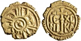 ITALY. Sicilia (Regno). Ruggero II, 1130-1154. Tarì (Gold, 12 mm, 1.22 g), Palermo. Pellet in circle; around circle, 'al-malik Rujar al-mu‘tazz billah...