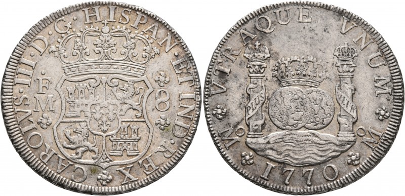 MEXICO, Colonial. Carlos III, king of Spain, 1759-1788. 8 Reales (Silver, 40 mm,...