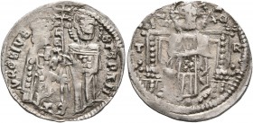 SERBIA. Stefan Uros III Decanski, king, 1321-1331. Gros (Silver, 21 mm, 2.00 g, 7 h). VROSIVS REX STЄPAN Stefan Uroš III standing facing on the left, ...
