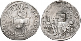 SERBIA. Stefan Uros IV Dusan, as Tsar, 1345-1355. Gros (Silver, 18 mm, 1.32 g, 5 h). STЄFANVS INPЄRATOR Ornamented helmet with feathers on top. Rev. C...