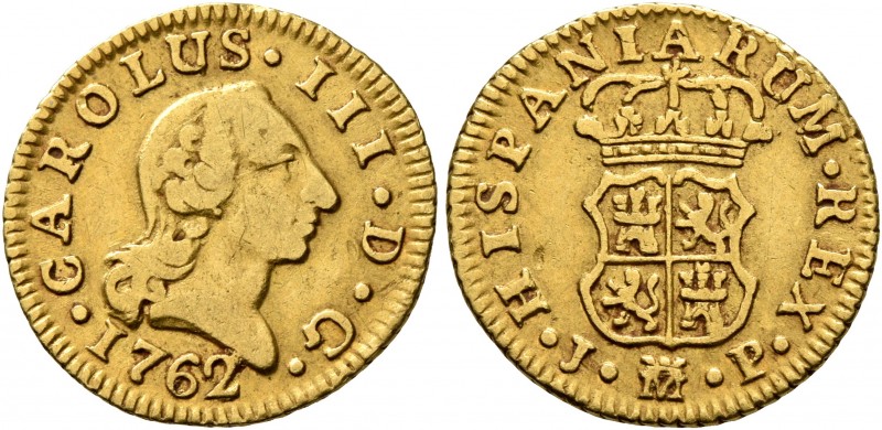 SPAIN, Reino de España. Carlos III, 1759-1788. 1/2 Escudo (Gold, 15 mm, 1.74 g, ...