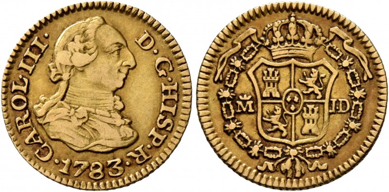 SPAIN, Reino de España. Carlos III, 1759-1788. 1/2 Escudo (Gold, 15 mm, 1.74 g, ...