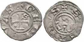 SWITZERLAND. Genf (Geneva). Bistum, 14th century. Obol (Silver, 14 mm, 0.36 g, 9 h). + GENEVAS Cross pattée with S in one quarter and pellet in anothe...