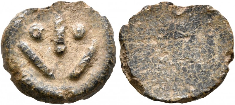TESSERAE, Roman. Circa 1st-3rd centuries. Tessera (Lead, 13 mm, 1.78 g). Uncerta...
