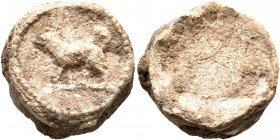 SEALS, Roman. 1st-3rd centuries. Seal (Lead, 17 mm, 13.00 g). Dog standing left. Rev. Blank. An interesting seal with a lovely rendering of a dog. Som...