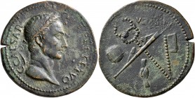 PADUAN MEDALS. Julius Caesar, 49-44 BC. 'Medallion' (Bronze, 36 mm, 23.28 g, 7 h), by Giovanni di Cavino (1500-1570), a later aftercast. C•CAESAR DICT...
