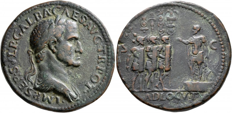 PADUAN MEDALS. Galba, 68-69. 'Sestertius' (Bronze, 35 mm, 21.89 g, 6 h), by Giov...